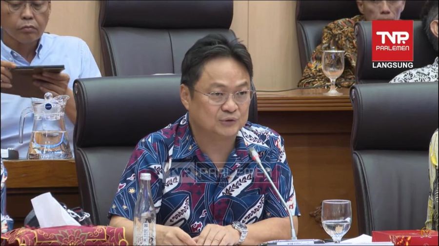 Ketua Umum  Asosiasi Pertekstilan Indonesia (API) Jemmy Kartiwa Sastratmaja saat  Komisi VII DPR RI Rapat Dengar Pendapat Umum  terkait Permasalahan Terpuruknya Industri Tekstil Nasional, Rabu (10/7/2024). (Dok. Tangkapan Layar)