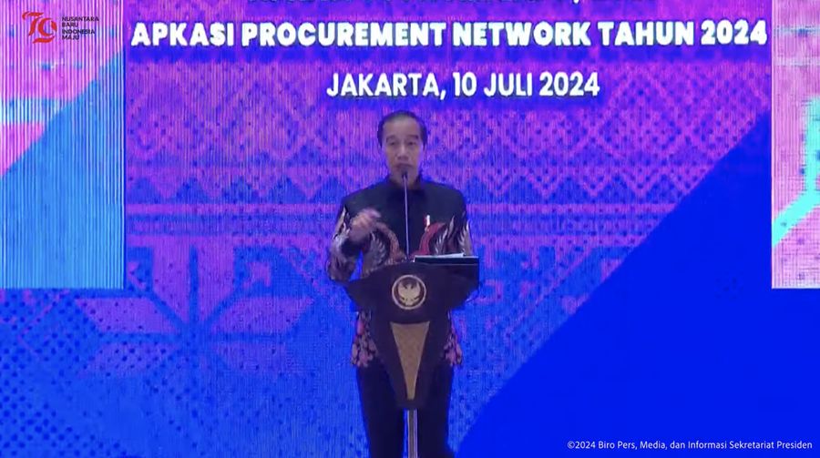 Presiden Jokowi Resmikan Pembukaan Rakernas XVI APKASI, Jakarta, Rabu (10/7/2024). (Tangkapan Layar Youtube Sekretariat Presiden)