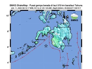 Gempa Bumi M 4,3 Guncang Kepulauan Sangihe Sulut