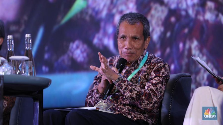 Deputi Bidang Pencegahan dan Monitoring KPK, Pahala Nainggolan dalam acara ONE MAP POLICY SUMMIT 2024“Powering Spatial Thinking Development in The Era of Transition”Jumat, 12 Juli 2024 (Hari ke-2) di Jakarta, Jumat (12/7/2024). (CNBC Indonesia/Tri Susilo)