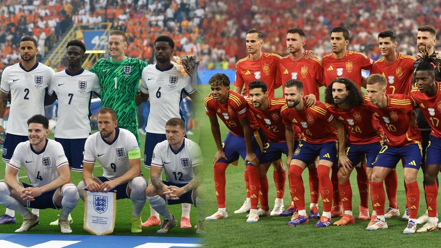 Foto Kolase Timnas Inggris dan Timnas Spanyol. Foto Kolase Timnas Inggris dan Timnas Spanyol. (Reuters)