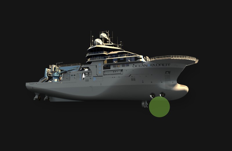 Kapal penelitian OceanX OceanXplorer saat kunjungan pelabuhan di Pelabuhan Tanjung Priok di Jakarta, Indonesia, Selasa (9/7/2024). (AP Photo/Tatan Syuflana)