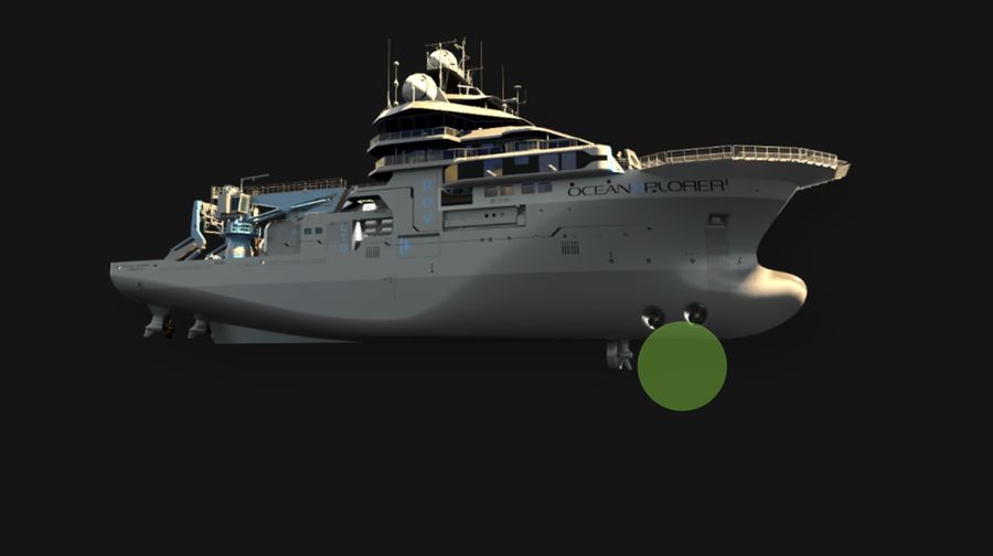 Kapal penelitian OceanX OceanXplorer saat kunjungan pelabuhan di Pelabuhan Tanjung Priok di Jakarta, Indonesia, Selasa (9/7/2024). (AP Photo/Tatan Syuflana)
