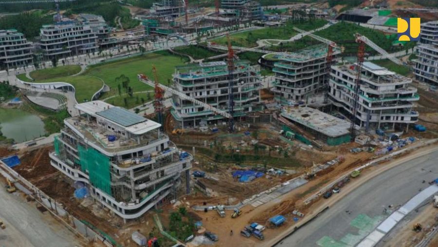 Kementerian Pekerjaan Umum dan Perumahan Rakyat (PUPR) terus mempercepat kesiapan infrastruktur untuk Upacara Bendera HUT ke-79 Kemerdekaan RI di IKN. (Dok. PUPR)