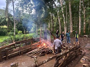 Polisi Bakar 2 Arena Judi Sabung Ayam di Tengah Kebun di Kajang Bulukumba