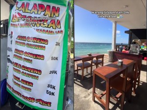 Wow! Warung Pecel Lele Ini Punya Pemandangan Laut Bali yang Cantik