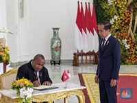 Detik-Detik Jokowi Sambut PM Papua Nugini James Marape di Istana Bogor