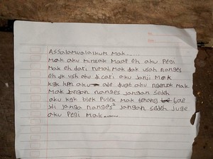 Bocah SD di Ogan Ilir Minggat dari Rumah Tinggalkan Surat, Ini Isinya