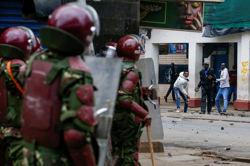 Demonstrasi menuntut Presiden Kenya William Ruto mundur berlangsung ricuh. (REUTERS/Thomas Mukoya)
