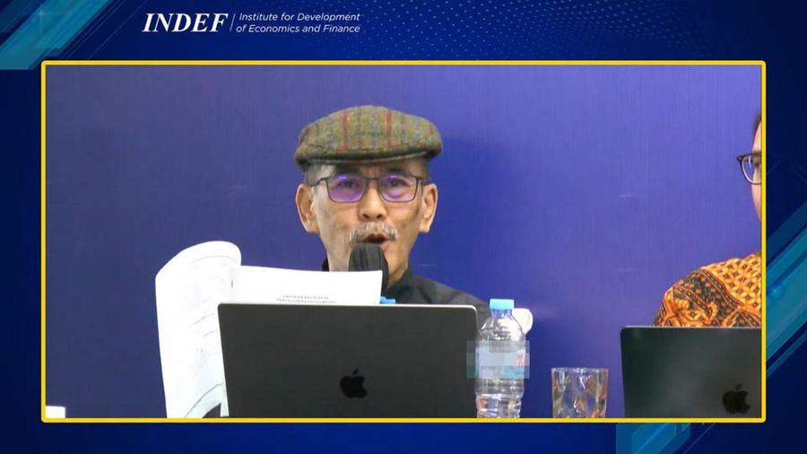 Ekonom Senior INDEF Faisal Basri saat Diskusi Publik: Menguji rencana Kebijakan BMAD Terhadap Keramik (Selasa, 16/7/2024). (Tangkapan Layar Youtube INDEF)