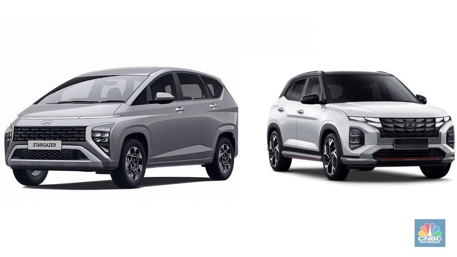 Kolase mobil Creta dan Stargazer. (CNBC Indonesia)