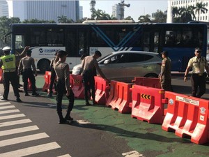 Ada Demo Buruh, Lalin di Patung Kuda Jakpus Arah Istana Dialihkan