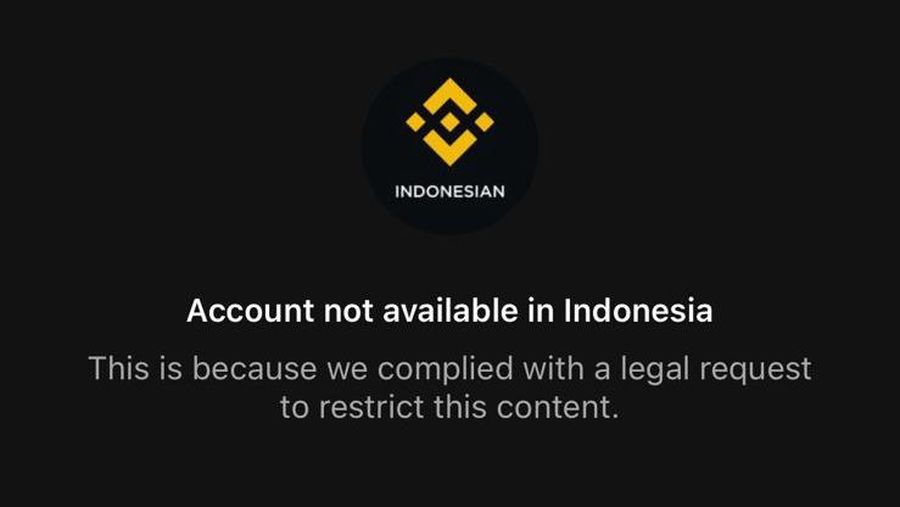Akun sosial media Instagram Binance_Indonesian diblokir. (Tangkapan Layar Instagram @binance_indonesian)