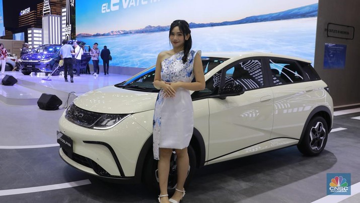 BYD Dolphin di GIIAS 2024 (CNBC Indonesia/Muhammad Sabki)