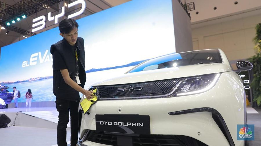 BYD Dolphin di GIIAS 2024 (CNBC Indonesia/Muhammad Sabki)