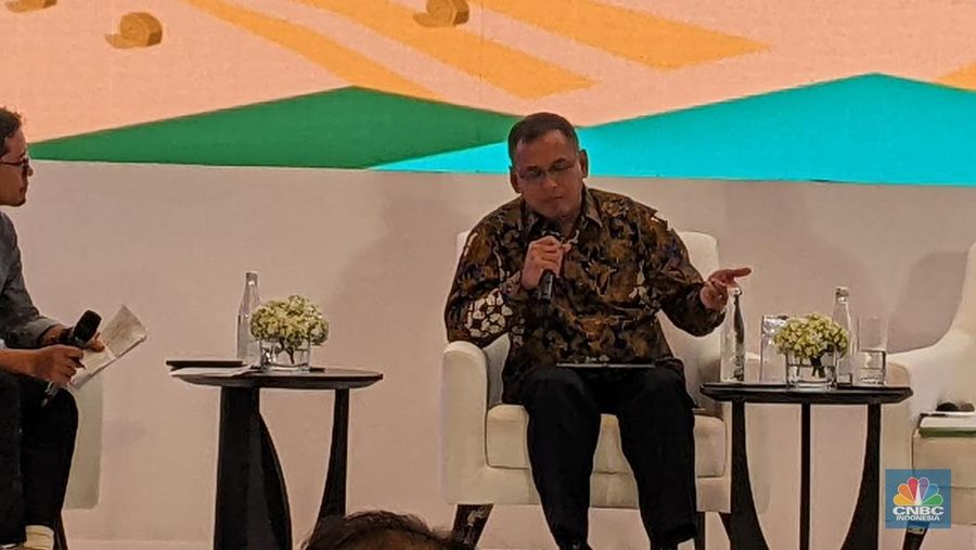 Diskusi membangun sistem kebijakan pupuk subsidi yang lebih adaptif dan efektif demi menjaga ketahanan pangan nasional, Rabu (17/7/2024). (CNBC Indonesia/Emir Yanwardhana)