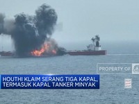 Houthi Klaim Serang 3 Kapal di Laut Merah, Termasuk Kapal Tanker
