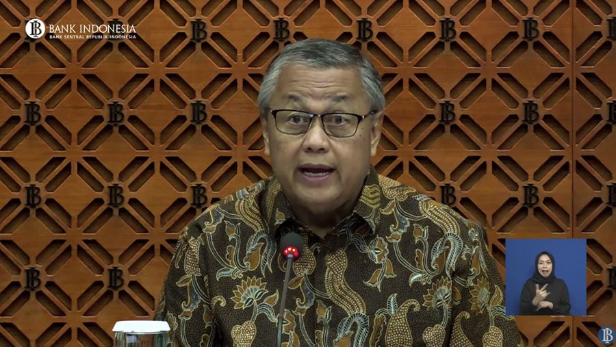 Pengumuman Hasil Rapat Dewan Gubernur Bulanan Bulan Juli 2024 dengan Cakupan Triwulanan. (Tangkapan layar Youtube Bank Indonesia)