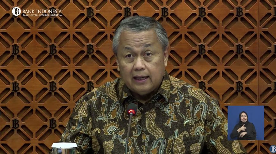 Pengumuman Hasil Rapat Dewan Gubernur Bulanan Bulan Juli 2024 dengan Cakupan Triwulanan. (Tangkapan layar Youtube Bank Indonesia)