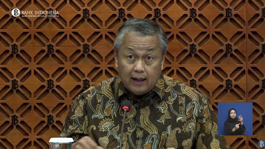Pengumuman Hasil Rapat Dewan Gubernur Bulanan Bulan Juli 2024 dengan Cakupan Triwulanan. (Tangkapan layar Youtube Bank Indonesia)