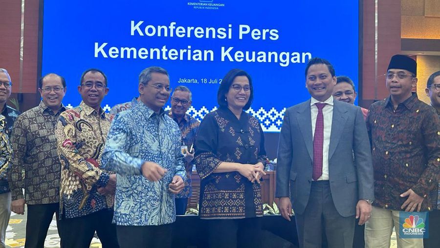 Konferensi Pers Wakil Menteri Keuangan Kedua. (CNBC Indonesia/Zefanya Aprilia)