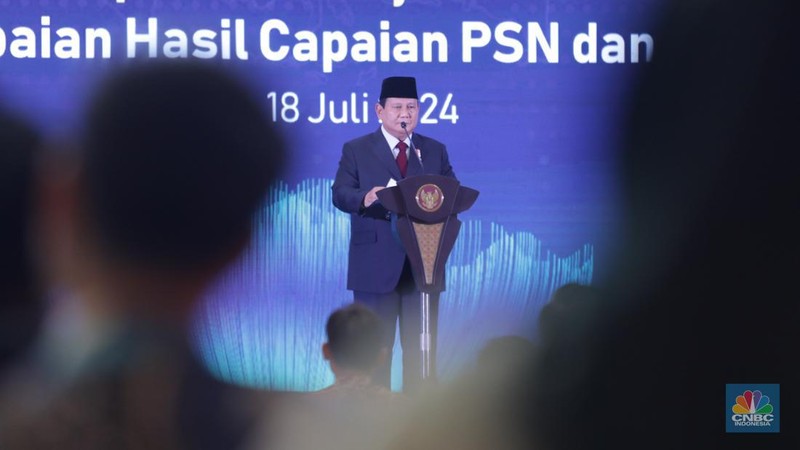 Pemerintah resmi melucurkan peta canggih yang komprehensif dan detail melalui Kebijakan Satu Peta atau One Map Policy di Ballroom The St. Regis, Jakarta, Kamis (18/7/2024). (CNBC Indonesia/Faisal Rahman)
