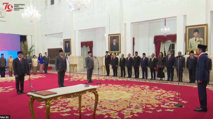 Pelantikan Wakil Menteri Kabinet Indonesia Maju, Istana Negara, 18 Juli 2024. (Tangkapan Layar Youtube)