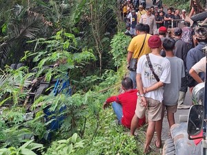 Tak Kuat Nanjak, Truk Galian C Terjun ke Jurang di Selat Karangasem