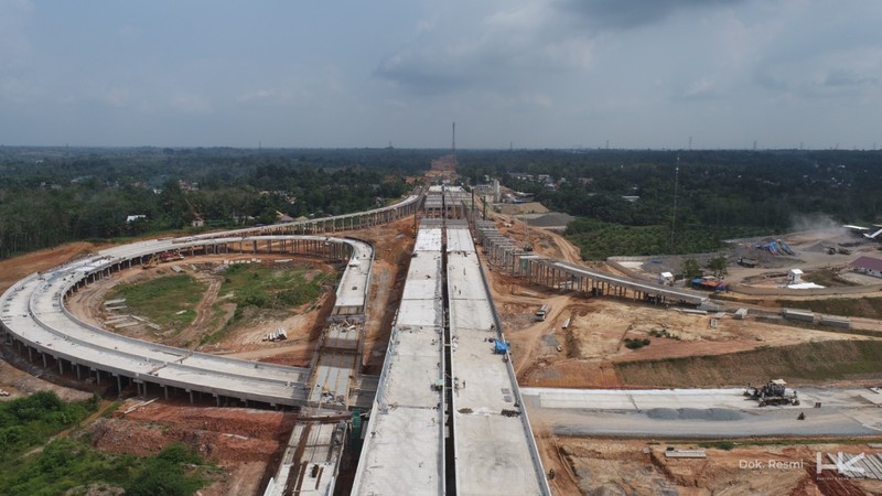 Tol Bayung Lencir - Tempino seksi 3 yang rampung Agustus 2024. (Dok. Hutama Karya)