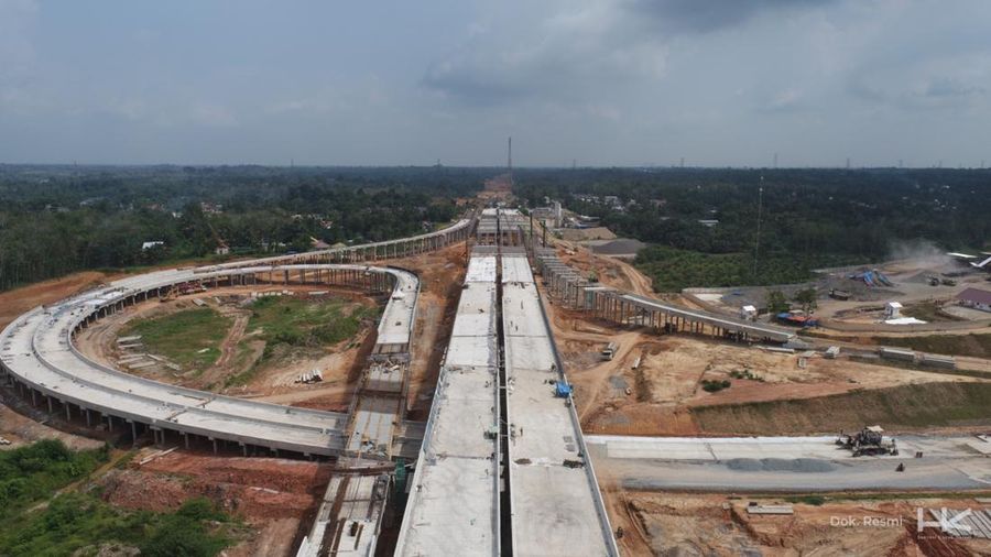 Tol Bayung Lencir - Tempino seksi 3 yang rampung Agustus 2024. (Dok. Hutama Karya)