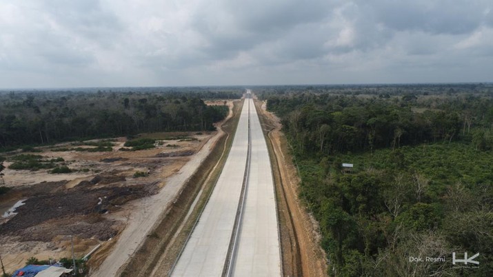 Tol Bayung Lencir - Tempino seksi 3 yang rampung Agustus 2024. (Dok. Hutama Karya)