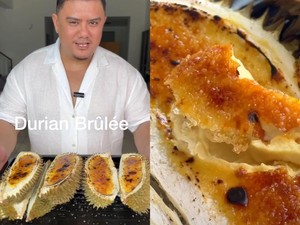 Bukan Ubi, Pria Ini Bikin Durian Brulee yang Manis Legit