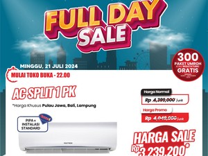 Merapat ke Transmart Full Day Sale! AC Split 1 PK Cuma Rp 3 Jutaan Aja!