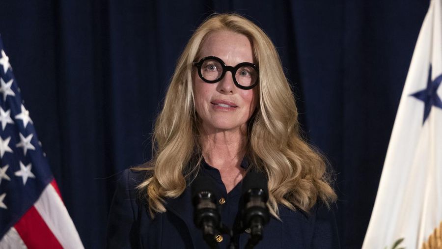 Laurene Powell Jobs, founder and chair of Emerson Collective, speaks at an event promoting women's economic empowerment in northern Central America during the Summit of the Americas in Los Angeles, Tuesday, June 7, 2022. (AP Photo/Jae C. Hong)