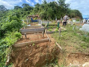 10 Makam di Perkuburan COVID Sorong Ambrol Akibat Longsor, 4 Jenazah Hilang