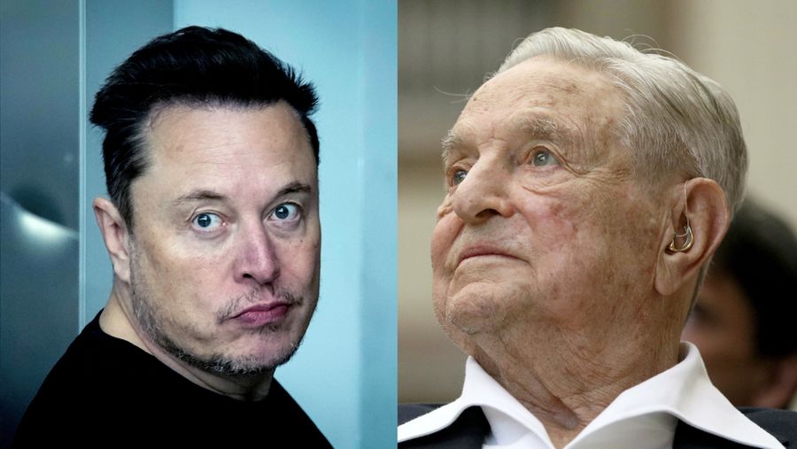 Foto Kombinasi Elon Musk-George Soros. (AP Photo)