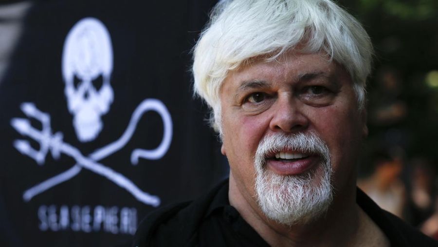 FILE - Paul Watson, then founder and President of the animal rights and environmental Sea Shepherd Conservation, attends a demonstration against the Costa Rican government near Germany's President residence during a visit of Costa Rica's president in Berlin, Germany, on Wednesday, May 23, 2012. Greenland police said they arrested Watson on Sunday, July 21, 2024, on an international arrest warrant issued by Japan. (AP Photo/Markus Schreiber, file)
