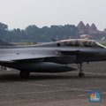 Pesawat tempur milik militer Prancis DassaultRafaleA330 MRTTmendarat di Apron Selatan, Pangkalan Udara Halim Perdanakusuma, Jakarta, Rabu (24/7/2023). (CNBC Indonesia/Faisal Rahman)