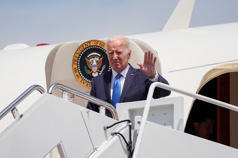 Presiden AS Joe Biden mendaratkan Air Force One di Pangkalan Gabungan Andrews di Maryland, AS, 23 Juli 2024. Presiden AS Joe Biden mendaratkan Air Force One di Pangkalan Gabungan Andrews di Maryland, AS, 23 Juli 2024. (REUTERS/Ken Cedeno)