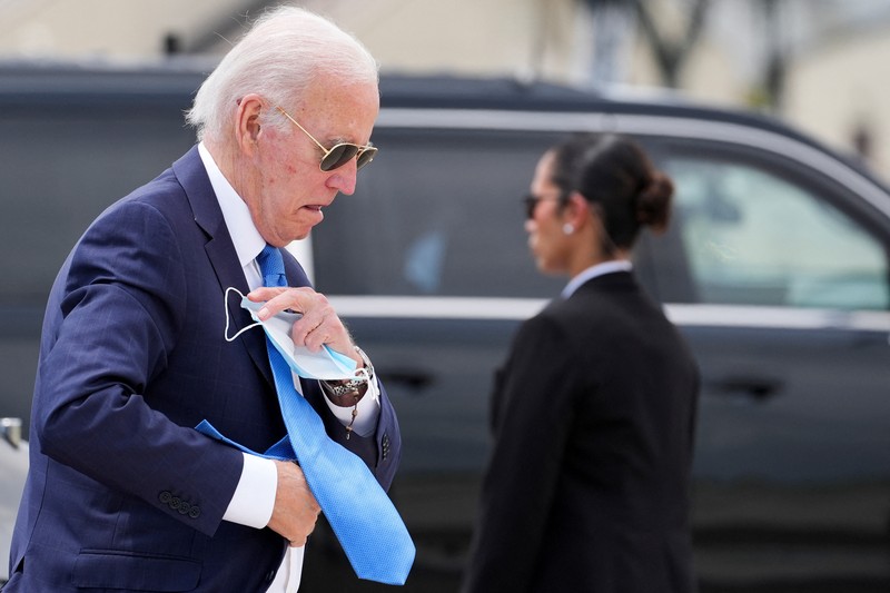 Presiden AS Joe Biden mendaratkan Air Force One di Pangkalan Gabungan Andrews di Maryland, AS, 23 Juli 2024. Presiden AS Joe Biden mendaratkan Air Force One di Pangkalan Gabungan Andrews di Maryland, AS, 23 Juli 2024. (REUTERS/Ken Cedeno)
