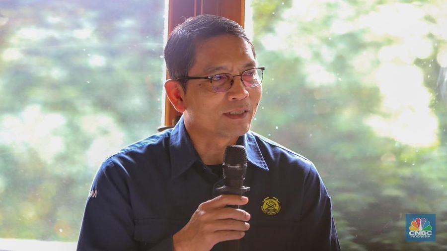 Sekretaris Jendral Kementerian Energi dan Sumber Daya Mineral ESDM, Dadan Kusdiana saat acara CNBC Indonesia Coffee Morning Energy dengan tajuk