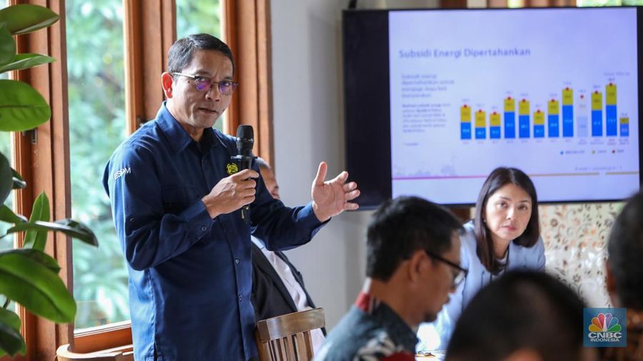 Sekretaris Jendral Kementerian Energi dan Sumber Daya Mineral ESDM, Dadan Kusdiana saat acara CNBC Indonesia Coffee Morning Energy dengan tajuk 