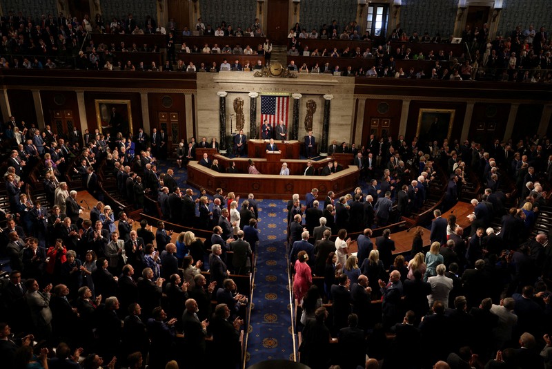 ISRAEL-PALESTINIANS/USA-NETANYAHU Israeli Prime Minister Benjamin Netanyahu addresses a joint meeting of Congress at the U.S. Capitol in Washington, U.S., July 24, 2024. REUTERS/Kevin Mohatt