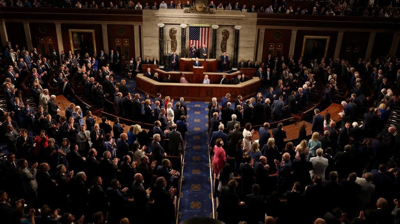 Israeli Prime Minister Benjamin Netanyahu addresses a joint meeting of Congress at the U.S. Capitol in Washington, U.S., July 24, 2024. REUTERS/Kevin Mohatt