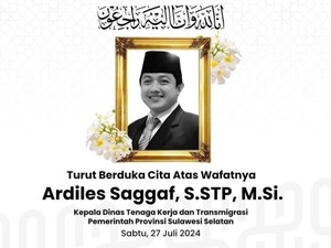 Innalillahi, Kepala Disnakertrans Sulsel Ardiles Saggaf Meninggal Dunia