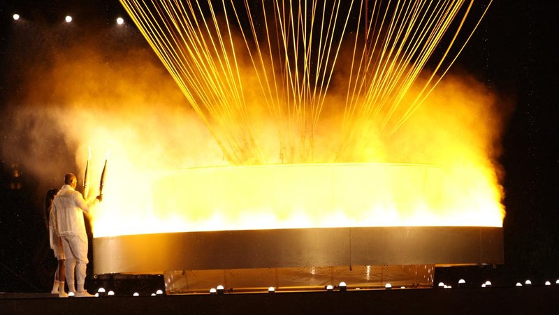 Pembukaan Olimpiade Paris 2024. (REUTERS/Tingshu Wang)