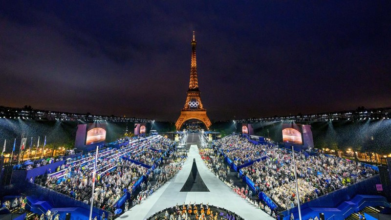 Pembukaan Olimpiade Paris 2024. (FRANCOIS-XAVIER MARIT/Pool via REUTERS)