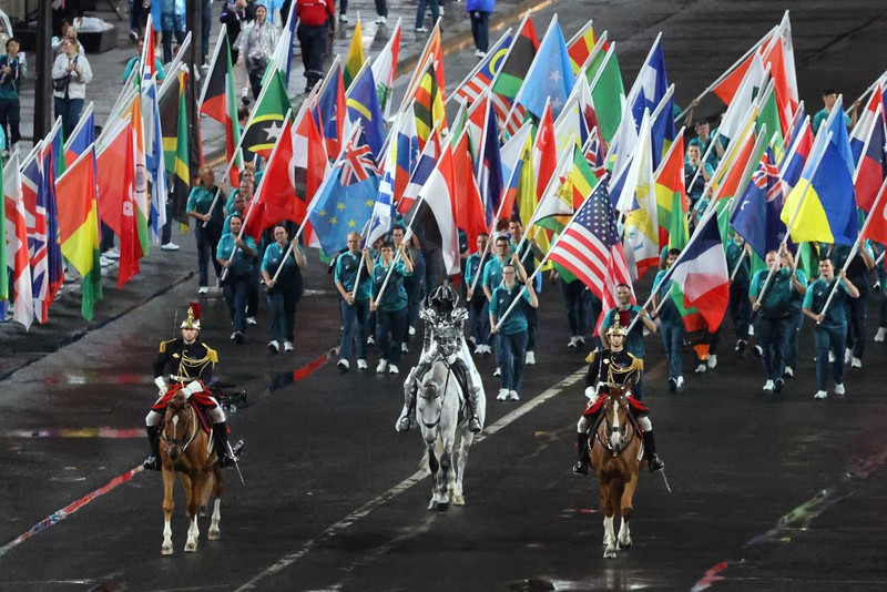 Pembukaan Olimpiade Paris 2024. (REUTERS/Tingshu Wang)