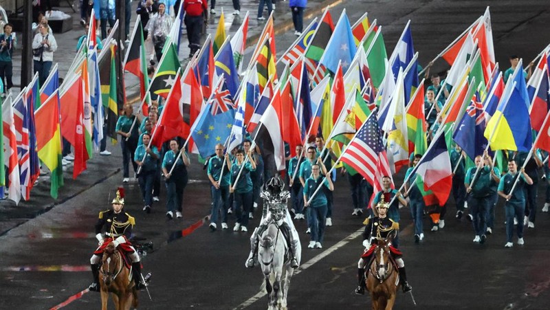 Pembukaan Olimpiade Paris 2024. (REUTERS/Tingshu Wang)