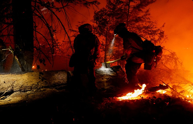 Kebakaran hutan di Jonesville, California, Amerika Serikat (AS), Minggu (28/7/2024). (REUTERS/Fred Greaves) Kebakaran hutan di Jonesville, California, Amerika Serikat (AS), Minggu (28/7/2024). (REUTERS/Fred Greaves)